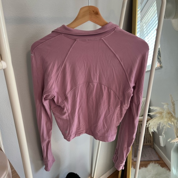 Lululemon It’s Rulu Cropped Half-zip Size 8 Pink Taupe - Picture 3 of 4